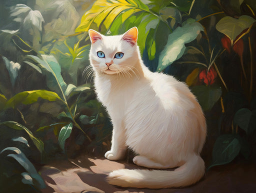 Tropical Cat Mural Wallpaper