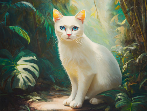 Tropical Cat Mural Wallpaper