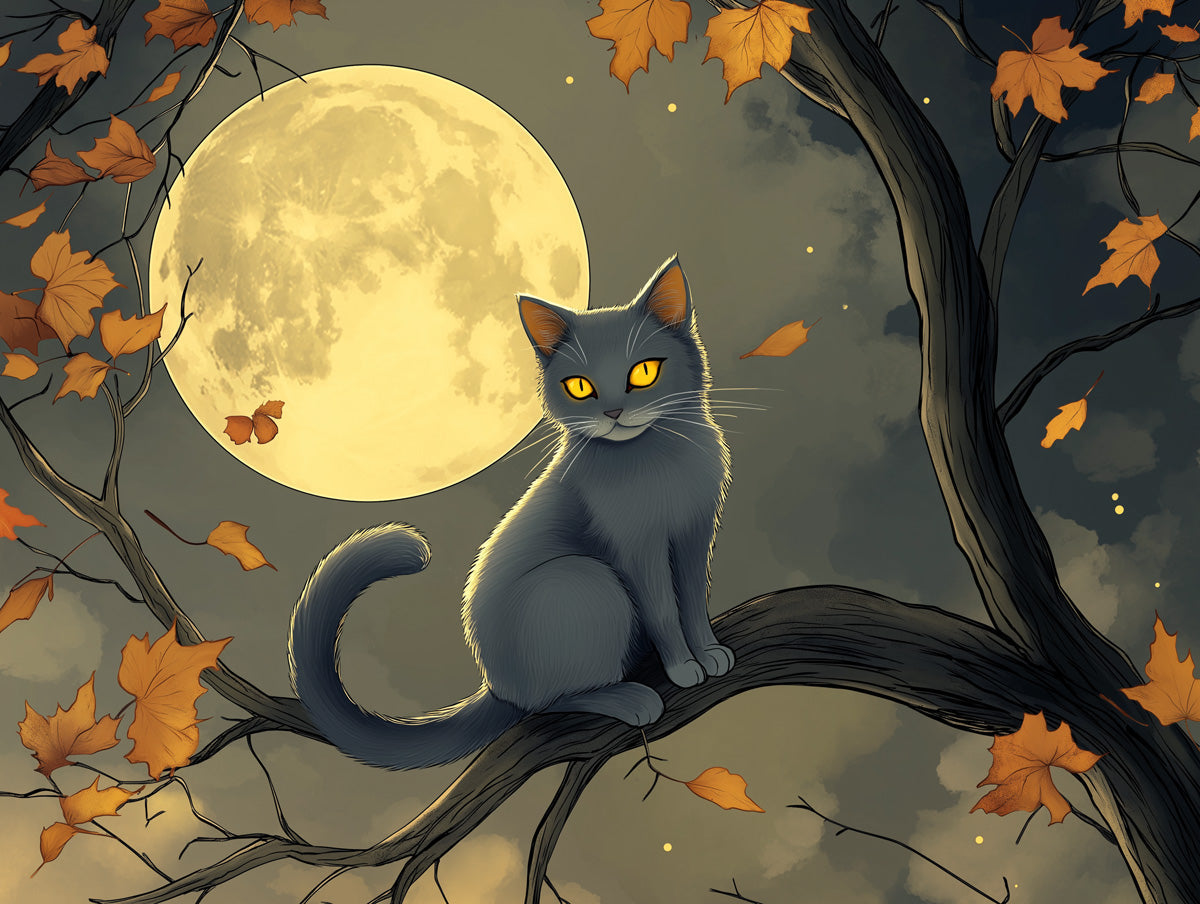 Mysterious Cat Mural Wallpaper