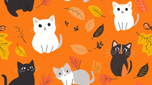 Autumn - themed Cat Mural Wallpaper