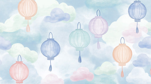 Pastel Lantern Mural Wallpaper