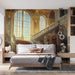 Majestic Baroque Palace Hall Mural Wallpaper | Blue, Gold, White