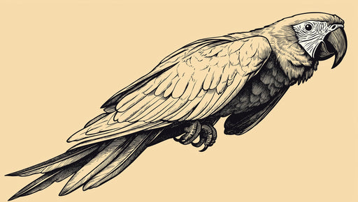Macaw Majesty Mural Wallpaper | Black, Beige