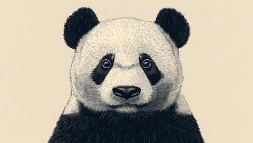 Panda Charm Mural Wallpaper | Black, White, Beige