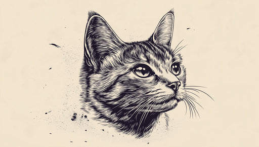 Tabby Cat Sophistication Mural Wallpaper | Beige, Black