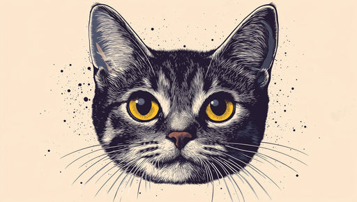 Striking Tabby Cat Mural Wallpaper | Dark Gray, Yellow