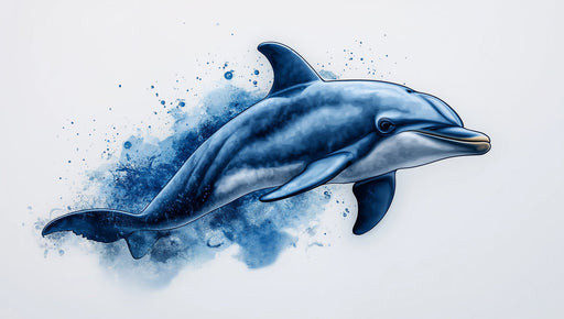 Playful Dolphin Mural Wallpaper | Light Blue, White
