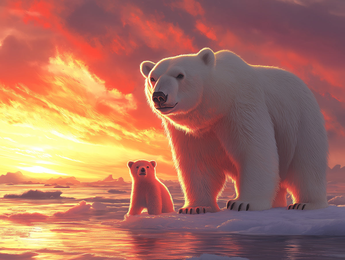 Polar Parent - Child Bond Mural Wallpaper
