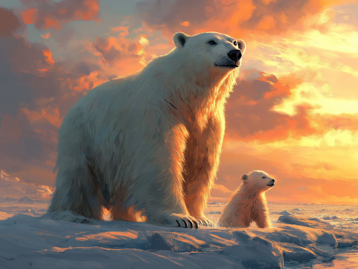 Polar Parent - Child Bond Mural Wallpaper