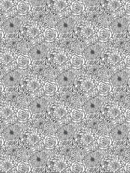 Monochrome Floral Intricate - Modern Wallpaper for Living Rooms