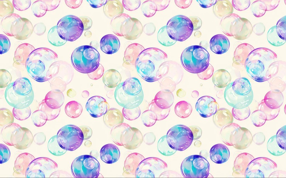 Soft Pastel Bubble Pattern Mural Wallpaper | Creamy White — Vivawalls Store