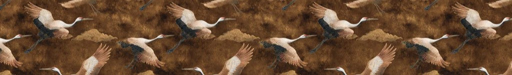 Textured Sepia Cranes Mural Wallpaper | Repeating Print, Antique Brown ...