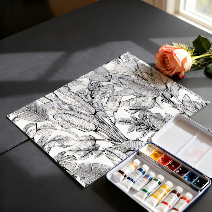 Sketchy Banana Leaf Mural Wallpaper | Energetic Botanical Ink