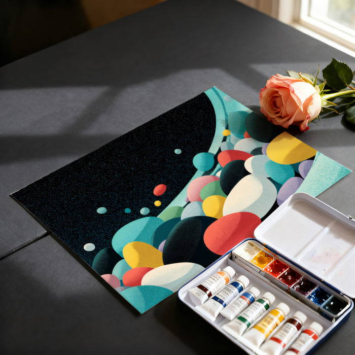 Abstract Flowing Pebbles Mural Wallpaper | Textured Cosmic Wave