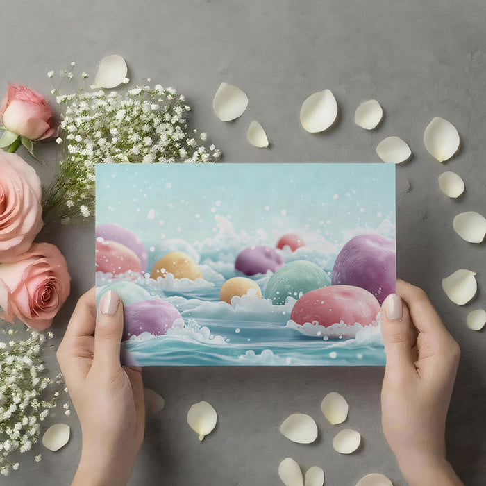Dreamy Pastel Pebbles Mural Wallpaper | Soft Sea Foam Art