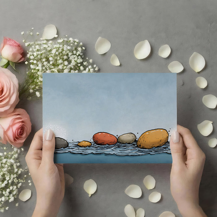 Sketchy Seaside Pebbles Mural Wallpaper | Hand-Drawn Coast
