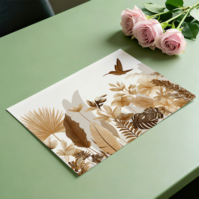 Tropical Sepia Floral Mural Wallpaper | Panoramic Nature Border