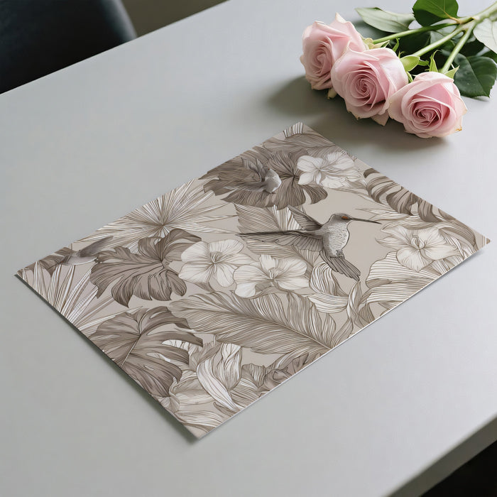 Vintage Tropical Jungle Pattern Mural Wallpaper | Dense Sepia Foliage