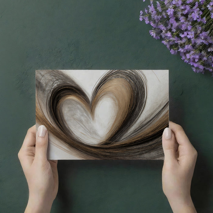 Abstract Heart of Gold Mural Wallpaper | Artistic Textured Sketch