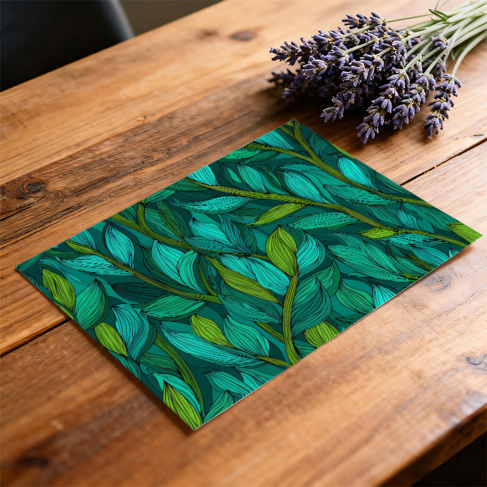 Lush Emerald Foliage Mural Wallpaper | Dense Botanical Vector