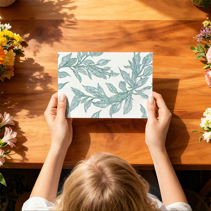 Flowing Green Vines Mural Wallpaper | Airy Botanical Sketch