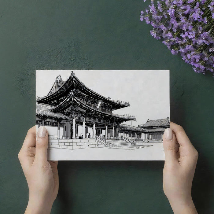 Grand Imperial Palace Mural Wallpaper | Detailed Architectural Sketch