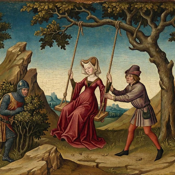 Medieval Courtship - Gothic Art &amp; The Swing Mural