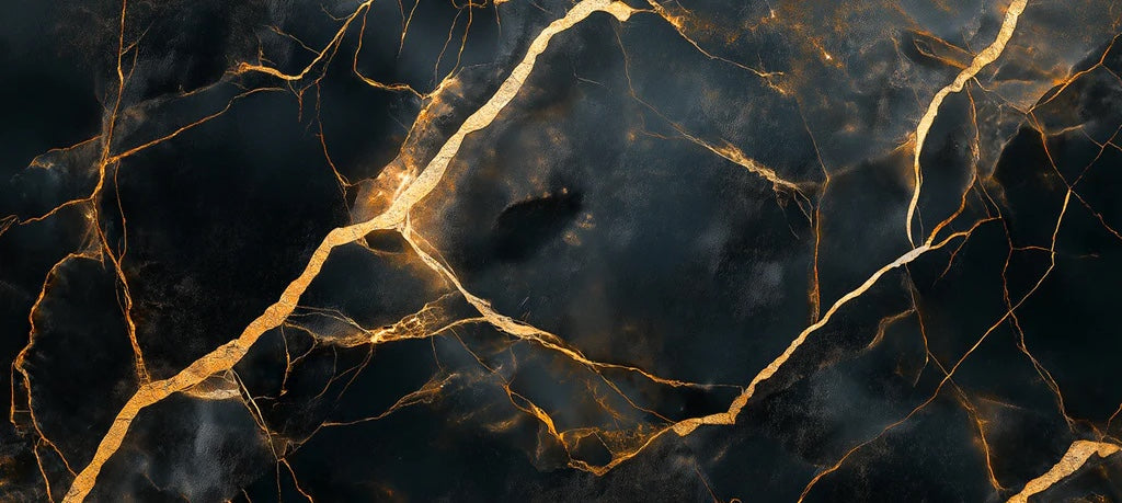Black &amp; Gold Marble Wall Mural – Custom Size Luxury Peel &amp; Stick Wallpaper